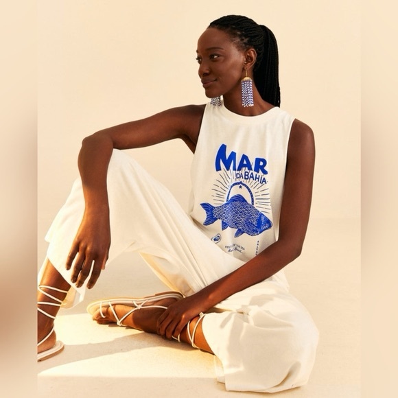 FARM Rio T-Shirt Jumpsuit Mar de Bahia - Picture 2 of 10